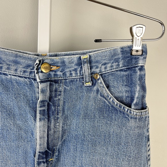 Vintage L.L. Bean Denim Jean Midi Skirt Womens 12 A-Line Blue 28 Waist Boho - Picture 3 of 9